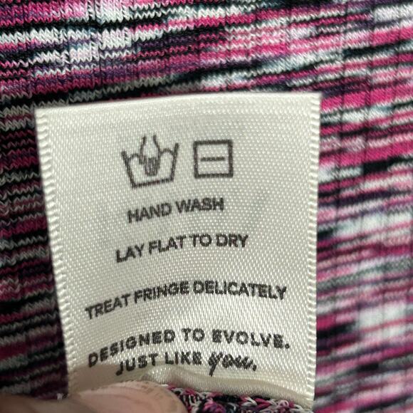 NEW KADA The Space Dye Ribbed Midi Dress Size Medium Berry Pink Black Baddie - Picture 11 of 11